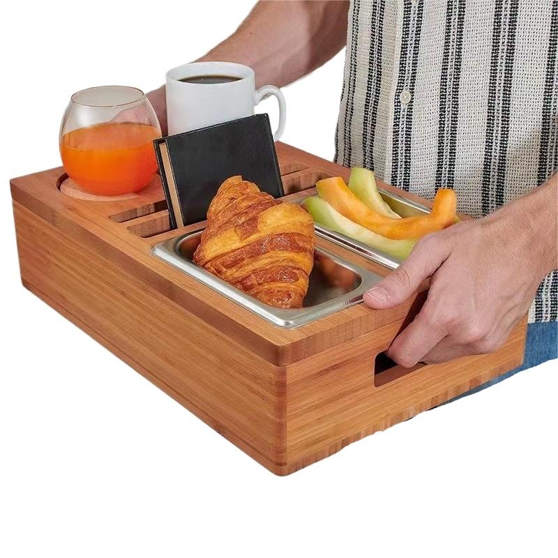 Caja de almacenamiento de la bandeja de madera