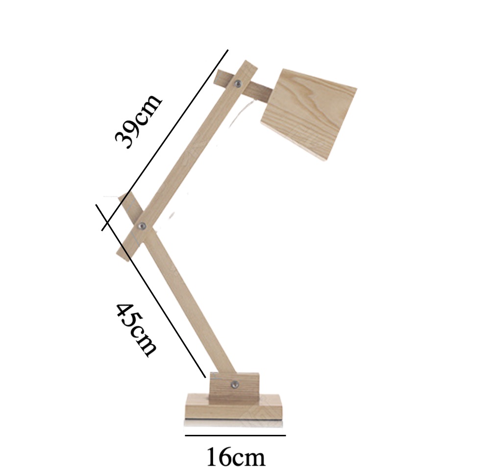 Lampe de bureau en bois