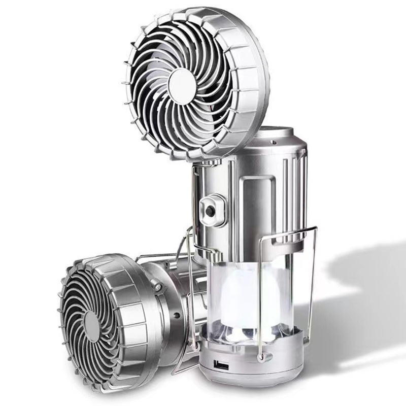 Ventilateur pliable solaire avec lanterne