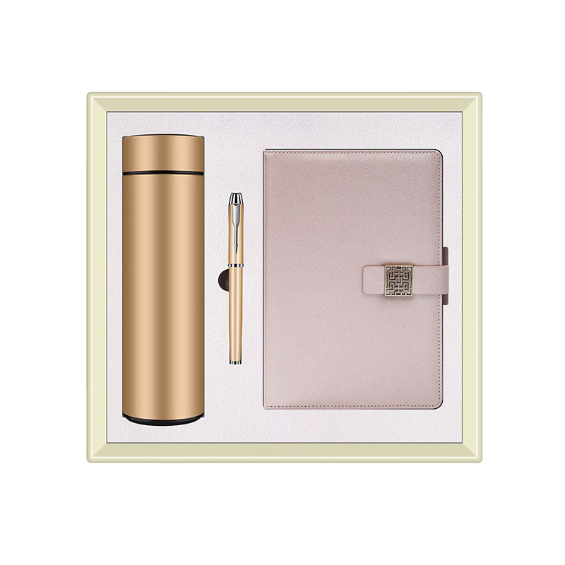 Juego de regalos - botella aislada, cuaderno & pluma, ideal para eventos corporativos