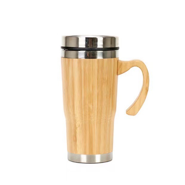 Taza de café de bambú 16oz con tapa