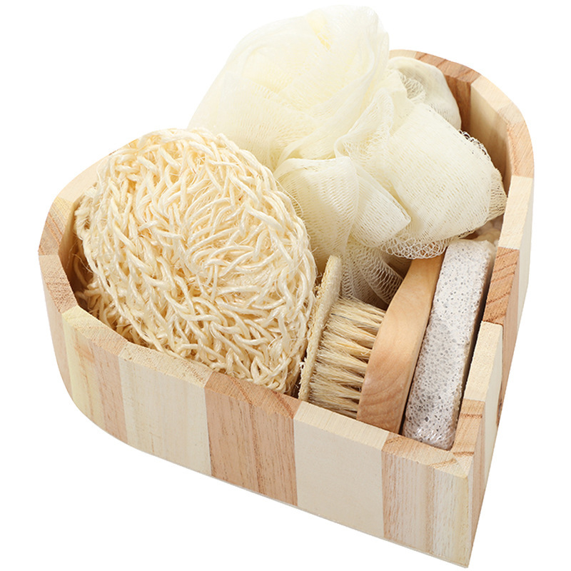 Set de bain avec boîte en bois