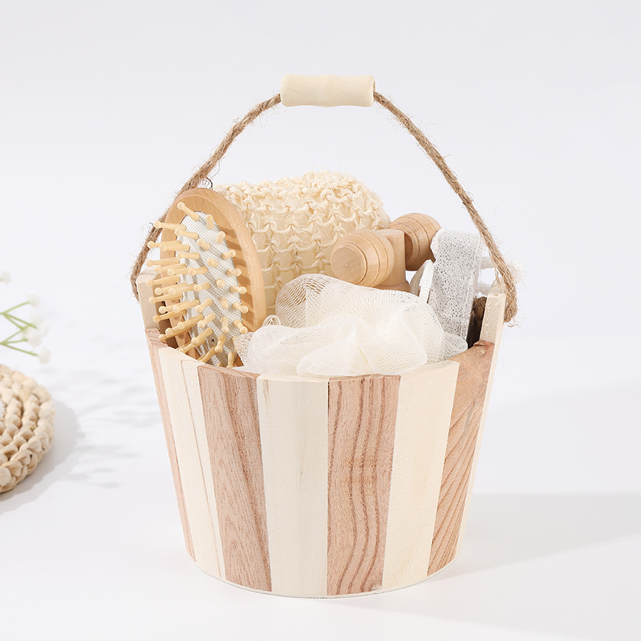 Ensemble cadeau de bain en bois manipulé