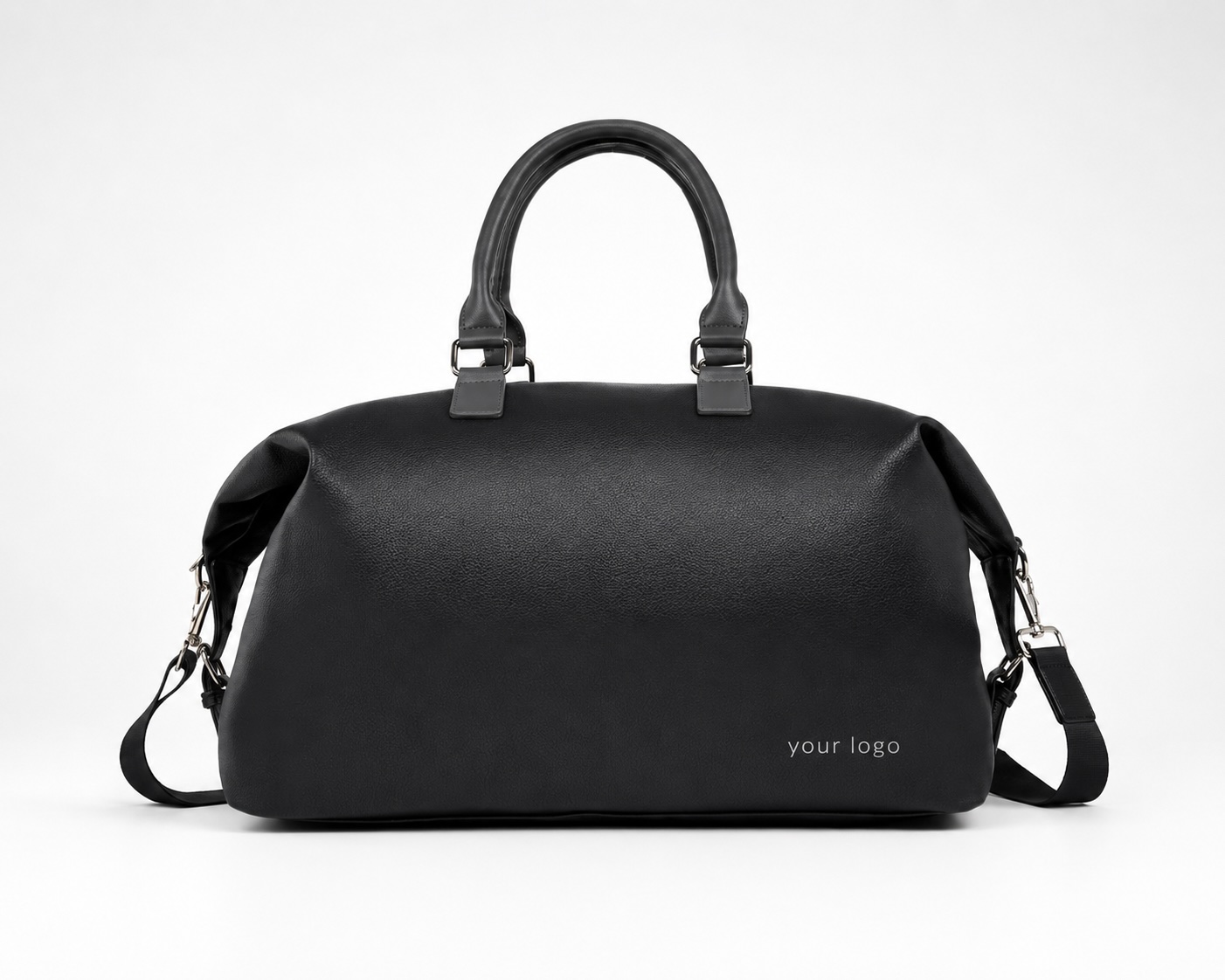 Contrast Leather Duffle Bag