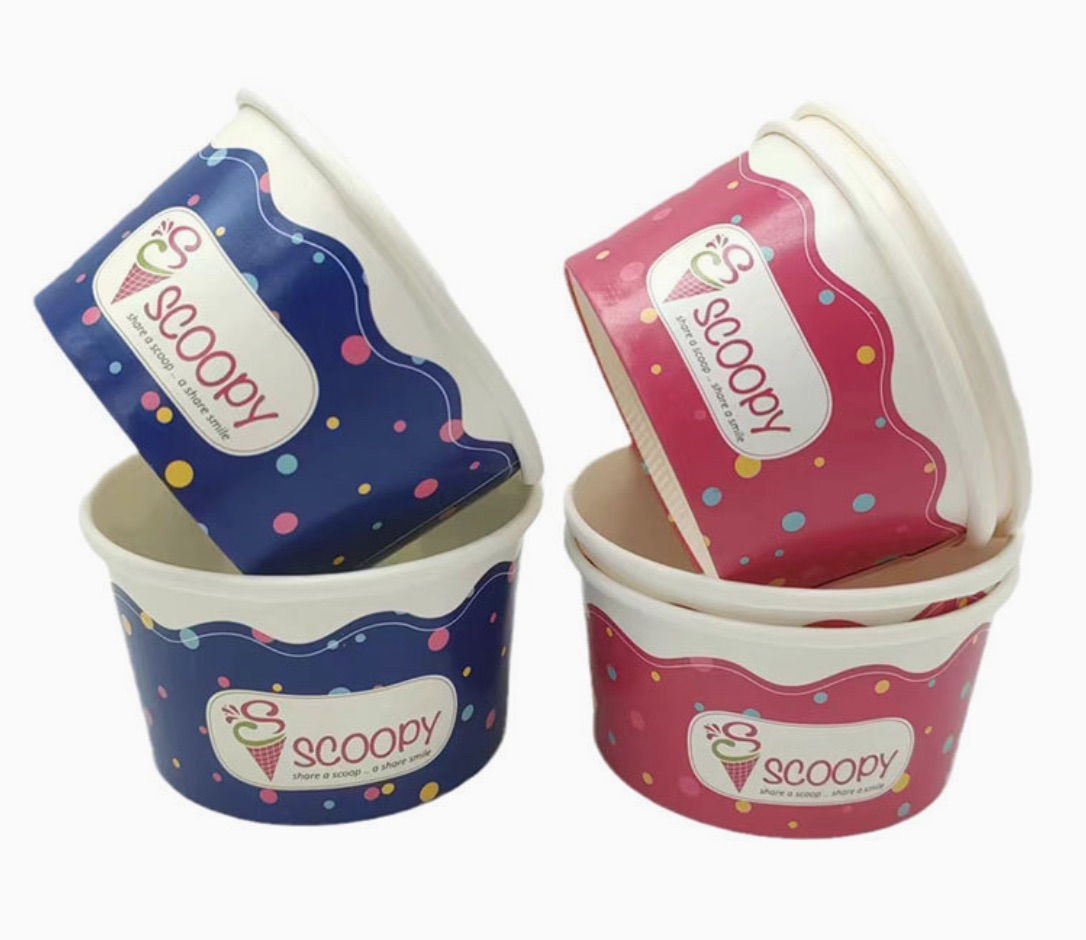 Contenedores de cartón impresos de 6 oz para helados