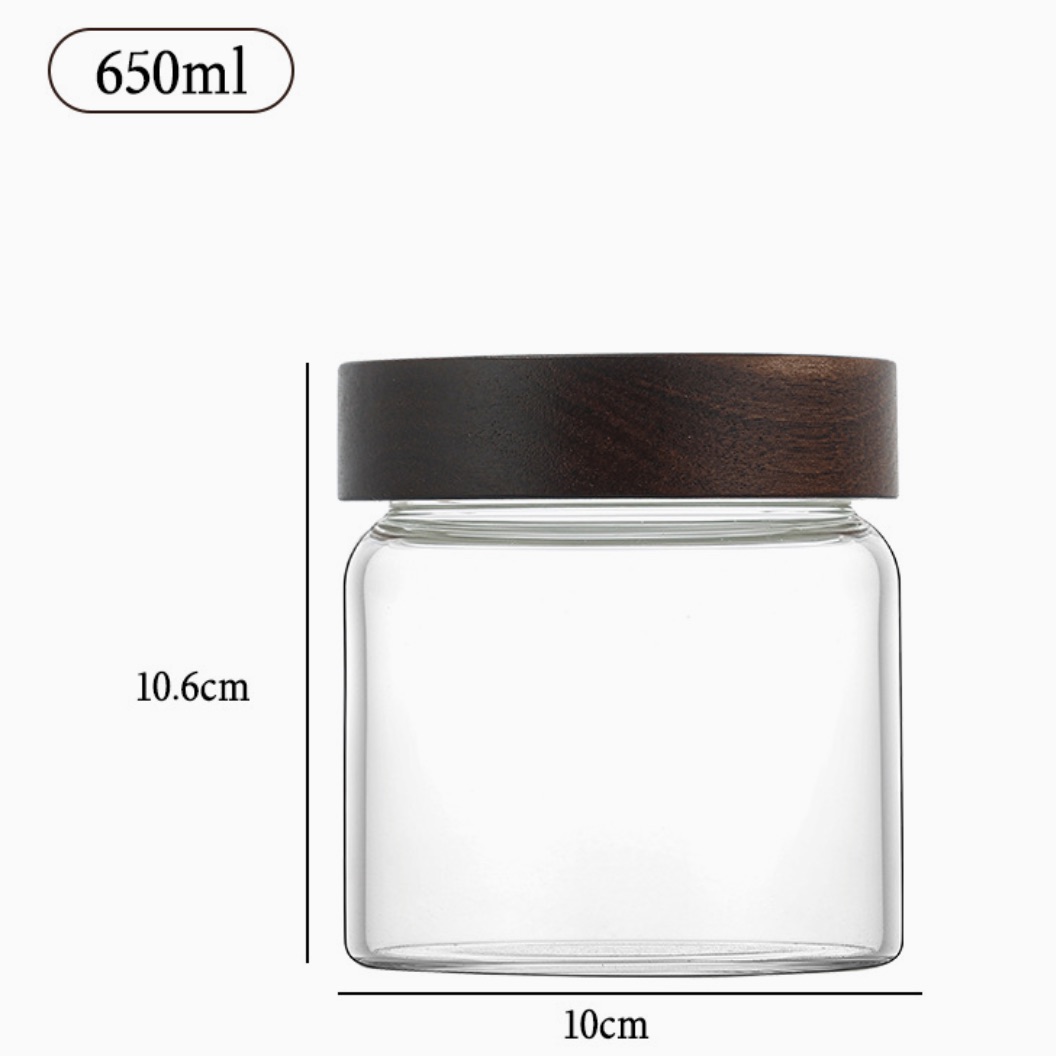 650ml Glass Jar With Wooden Lid