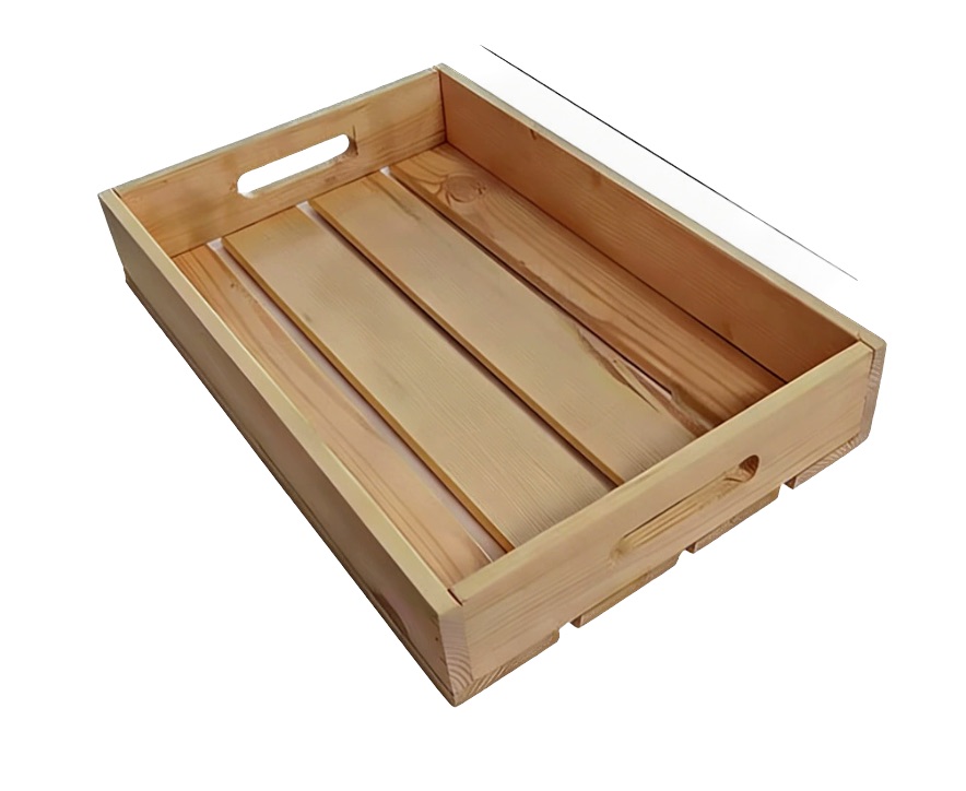 Cesta de almacenamiento de madera sola capa