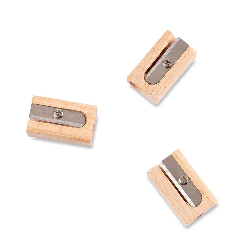 Taille-crayon en bois simple trou