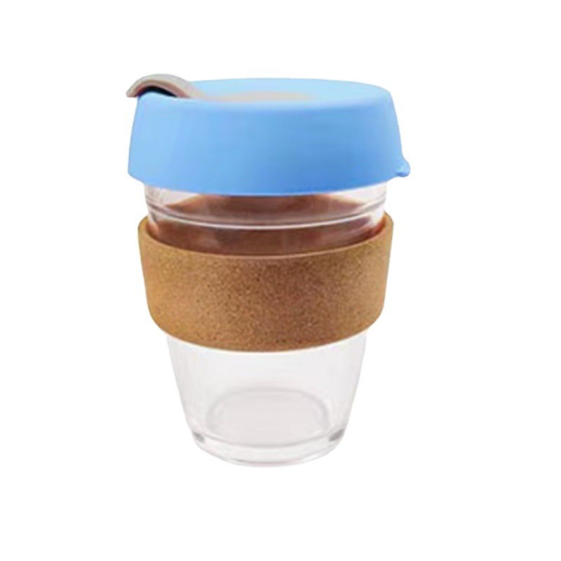 12 oz tasse en silicone de liège tasse de café en verre isolé