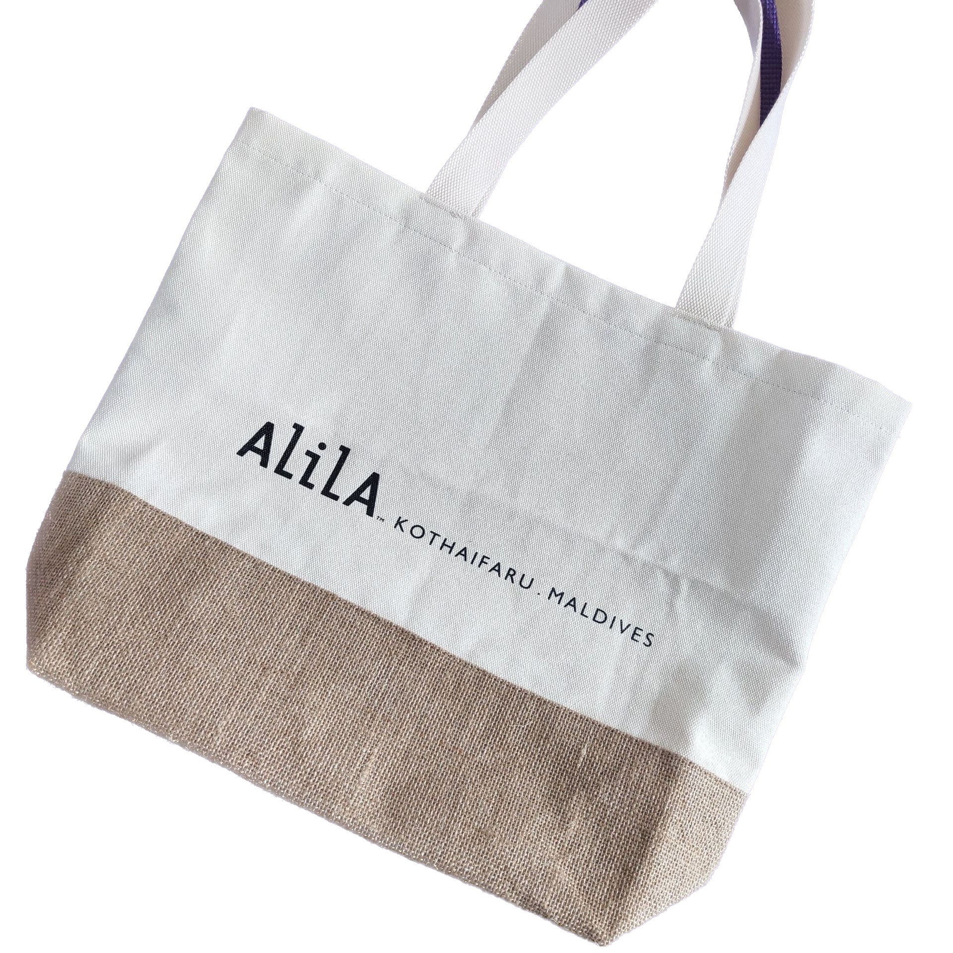 Jute y tela bolsa de diseño de patchwork