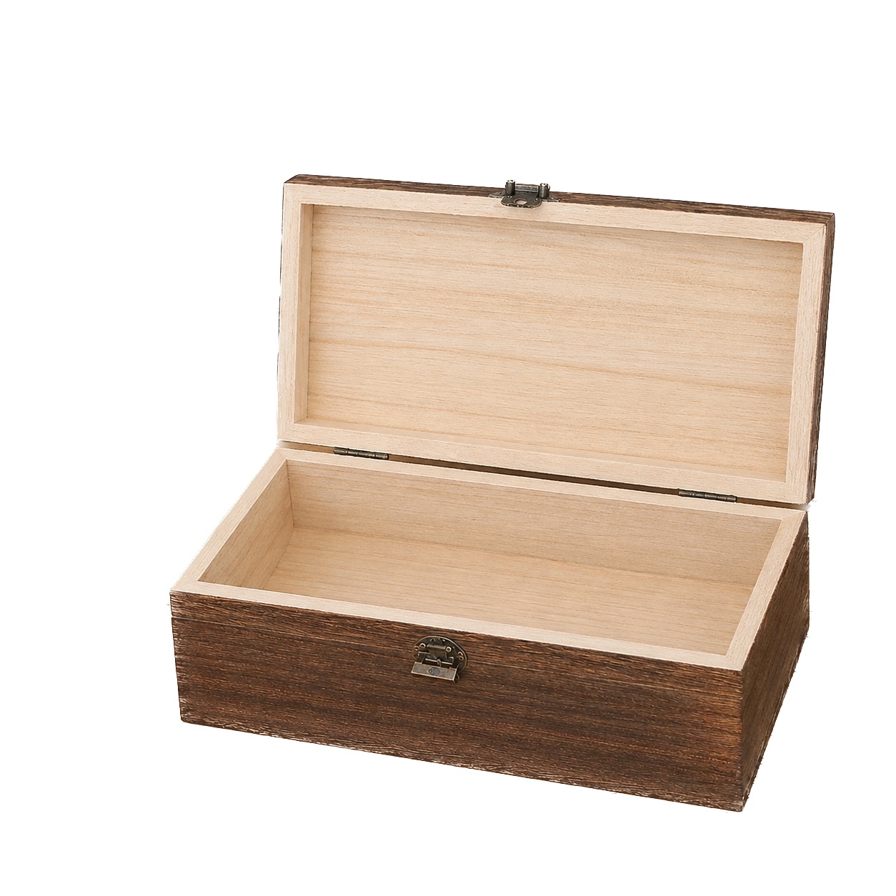 Vintage caja de almacenamiento de madera con cierre