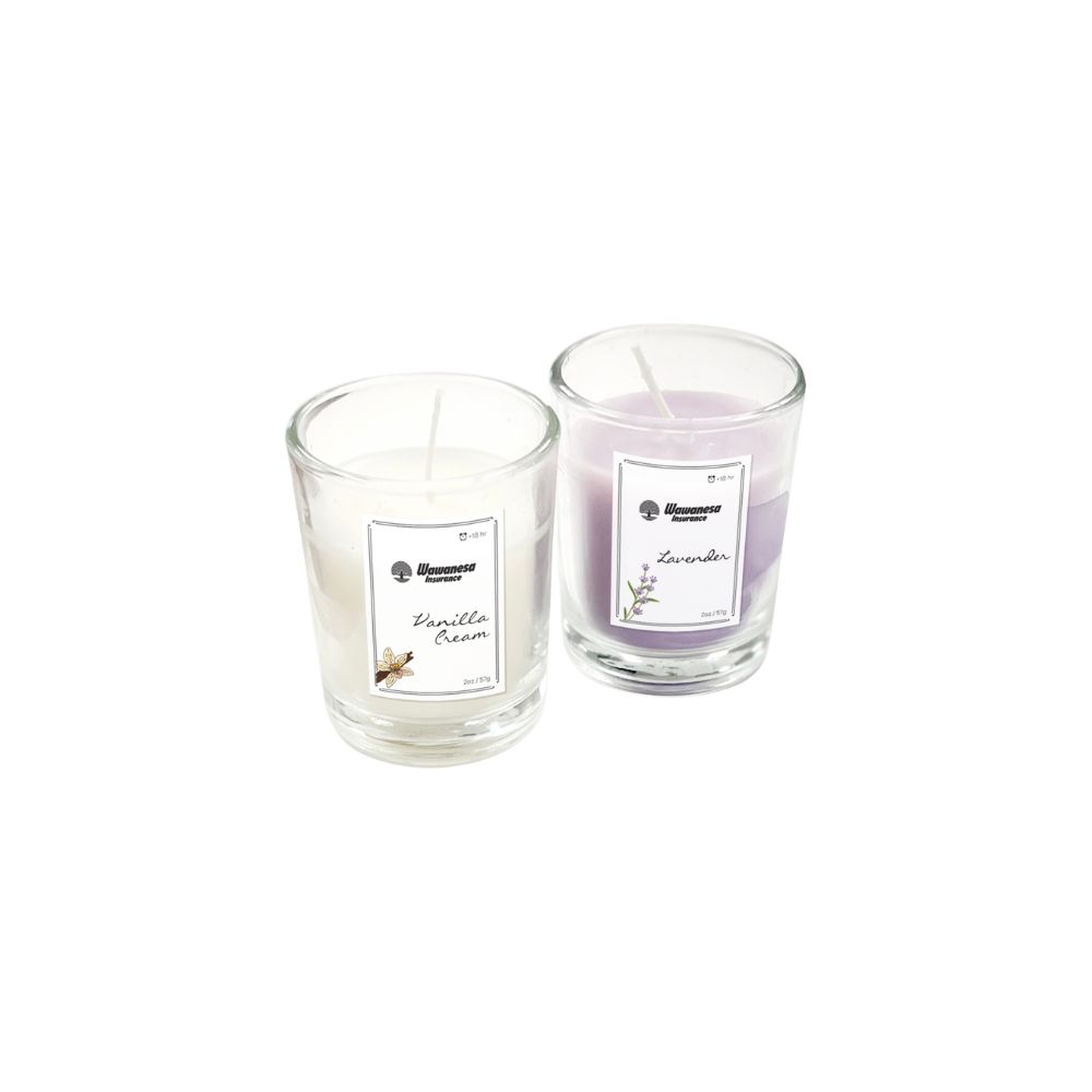 Bougie de soja 2 oz dans un pot en verre
