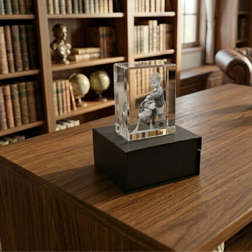 Miniature en cristal rectangulaire 150 x 100 x 60mm