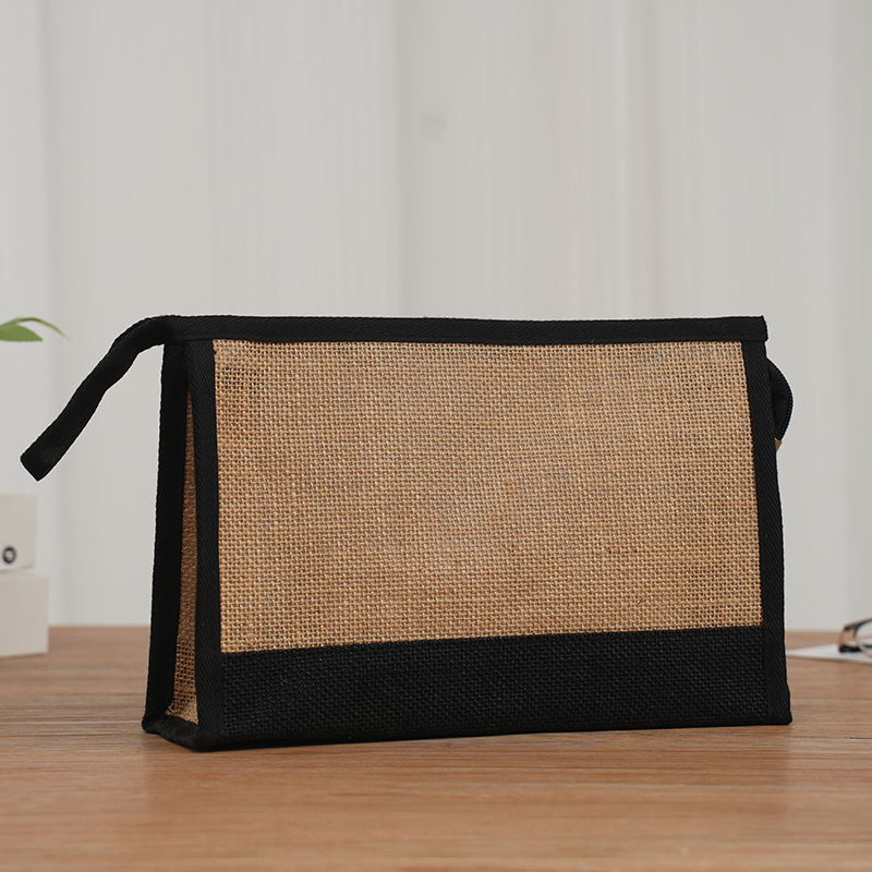 Sac de tote cosmétique jute jute