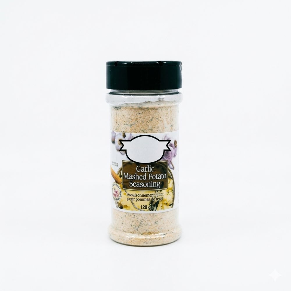 Ajo puré de patata sazonando