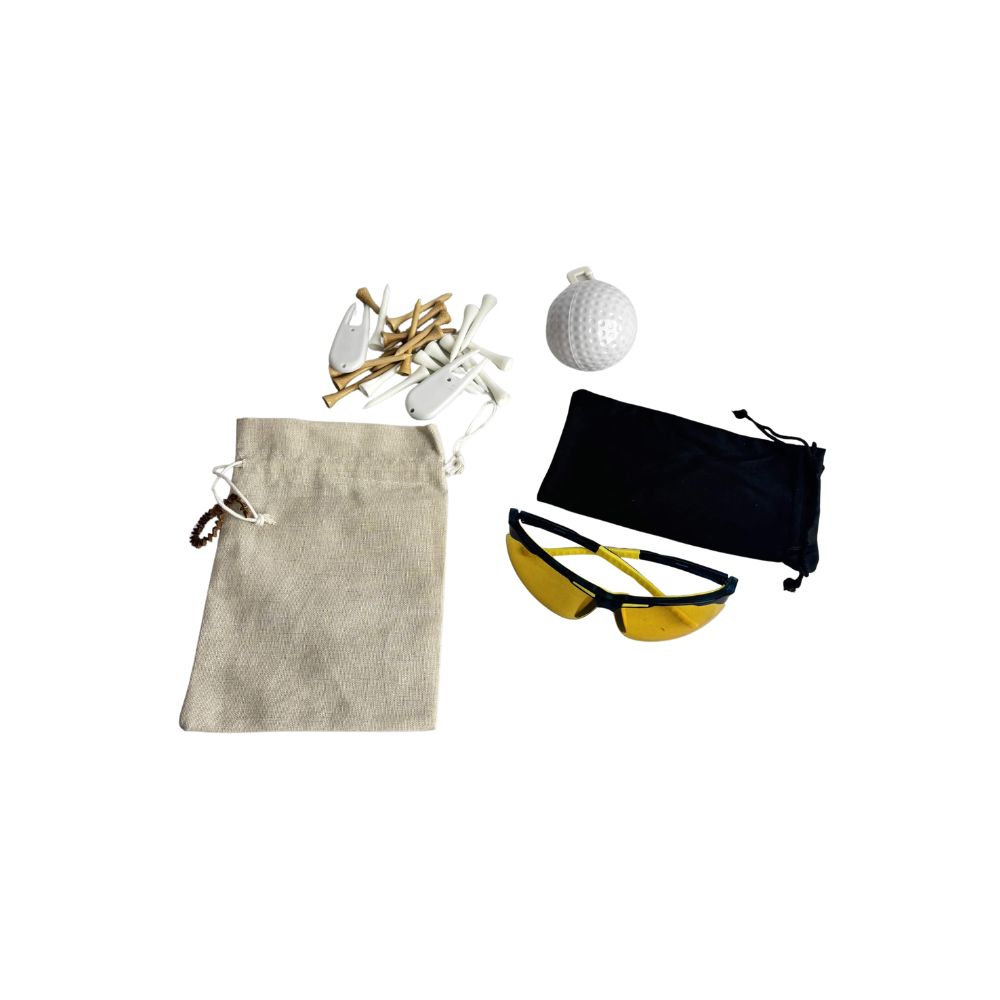Accessoires de golf dans un sac
