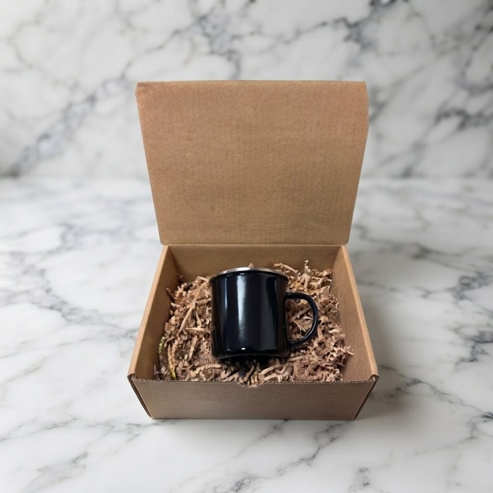 Mug émail en boîte cadeau