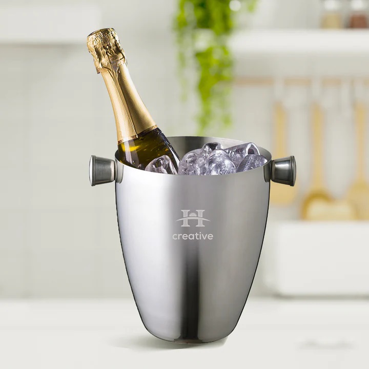 Seau à glace en acier inoxydable 3l