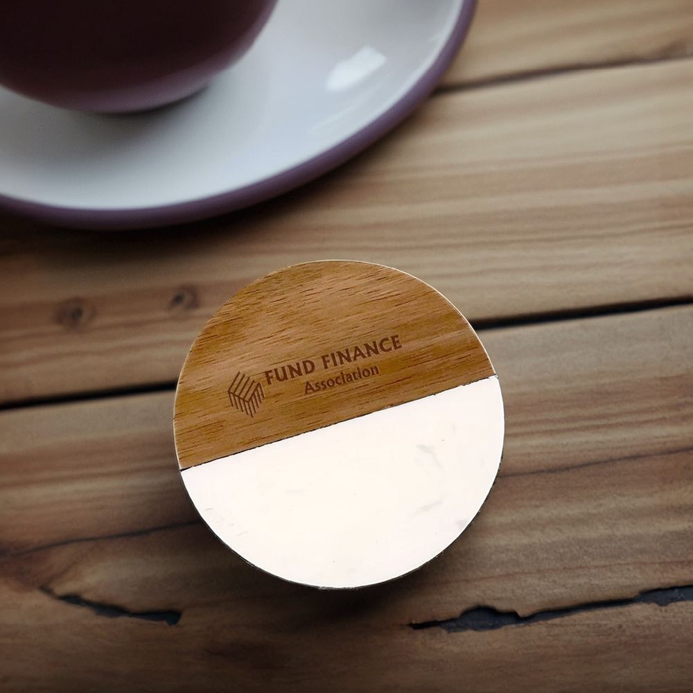 Marbre rond et sous-verre bois