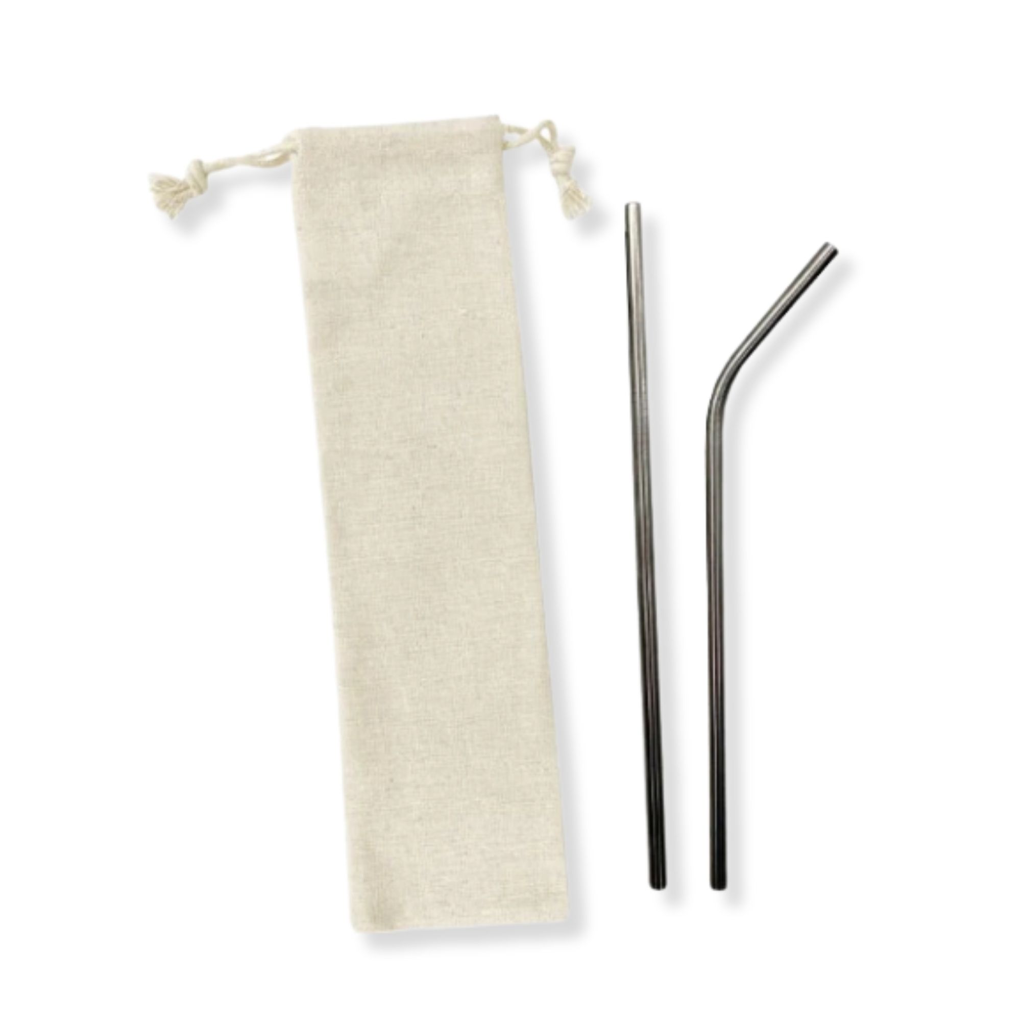 2 en 1 kit de paja de acero reutilizable
