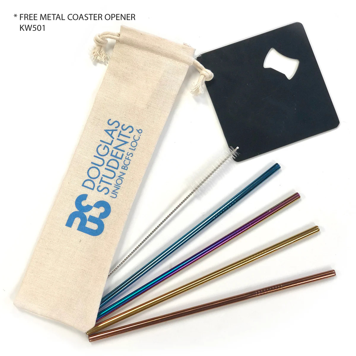 Set de paja de colores con apertura de costas gratuita