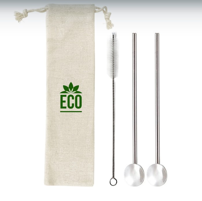 Set de paja de cóctel de acero inoxidable