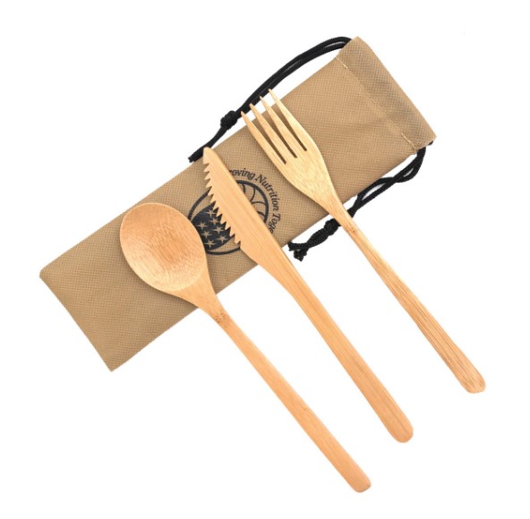 Set de utensil de bambú ecológico