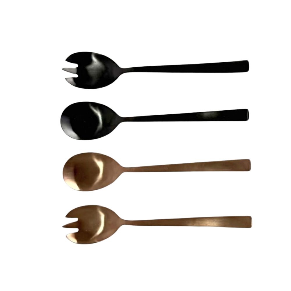 Ensalada de acero inoxidable sirviendo tenedor y cuchara (2pcs)