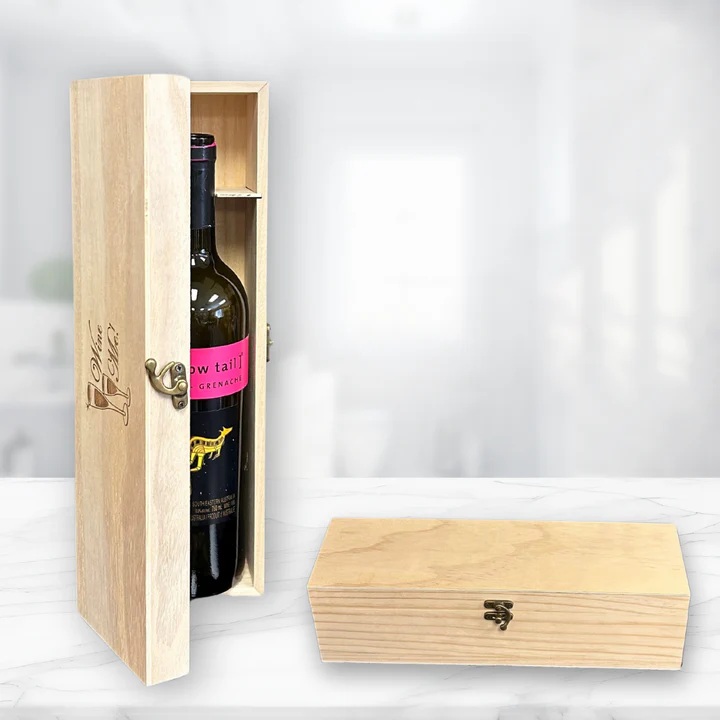 Caja regalo botella de vino de madera