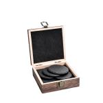 4 Slate Coasters In Wooden Crate