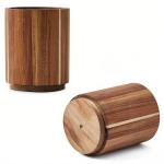 Wood Kitchen Cutlery And Desktop Storage Bucket